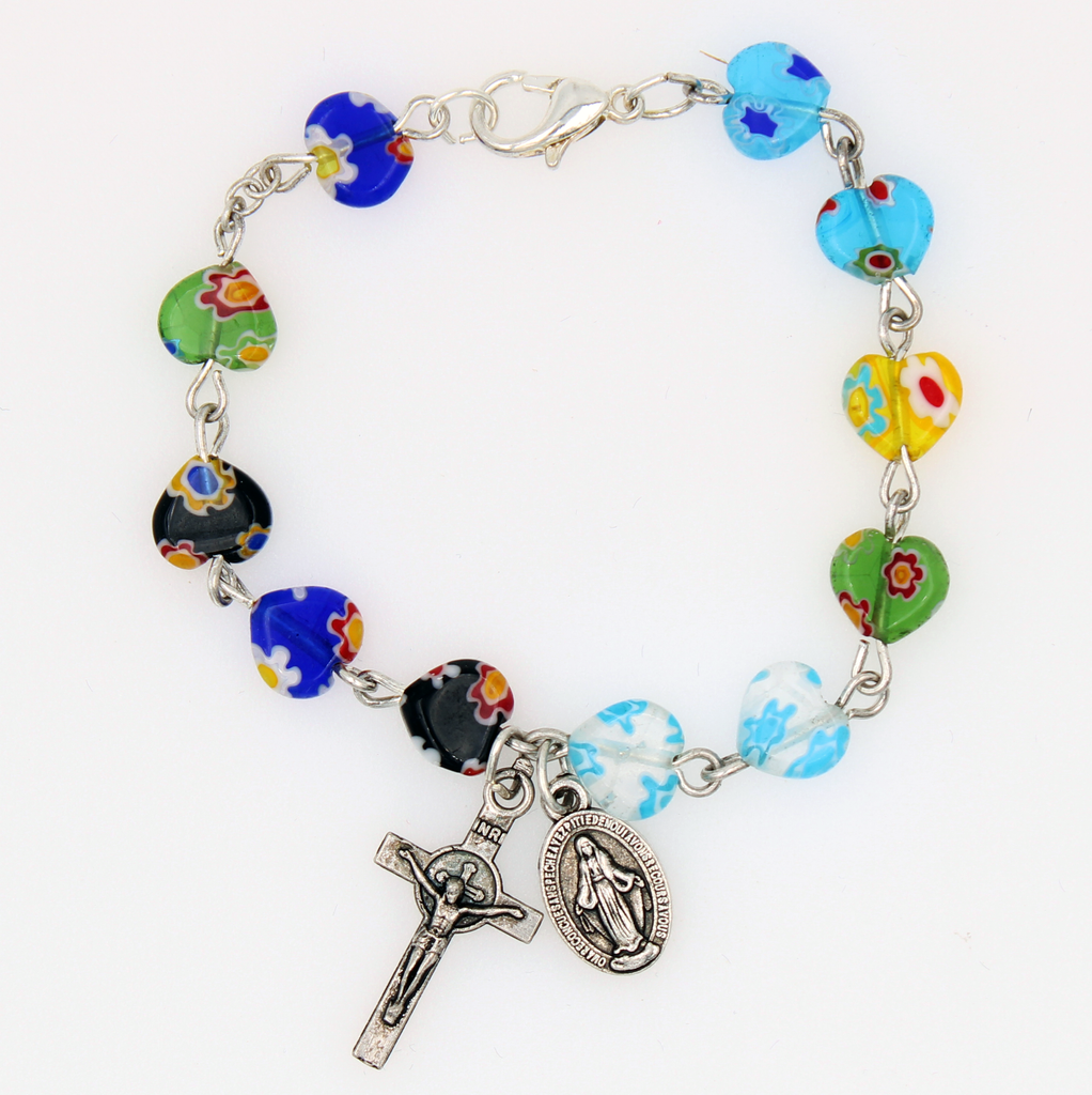 Imitation Murano Glass Kid's Rosary Bracelet  - Pack of 4