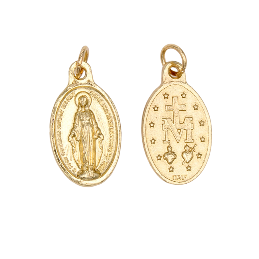 Gold Tone Double Sided Miraculous Medal - 3 Options