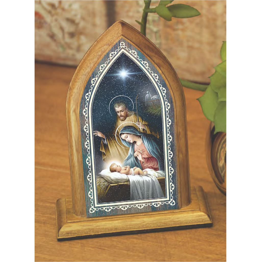 Wood Plaque with Nativity Prayer