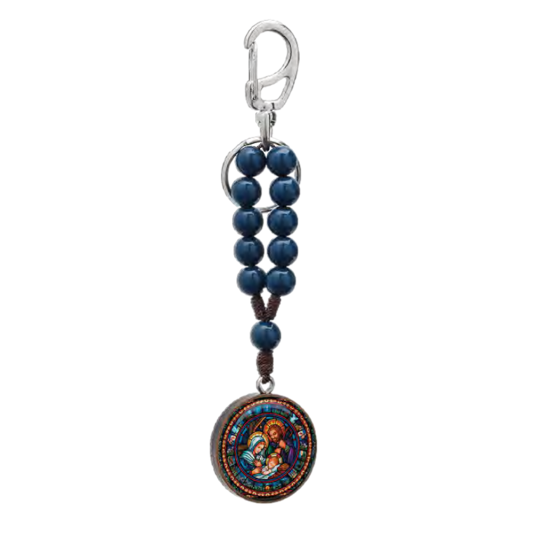 Holy Family Rosary Keychain, 10mm