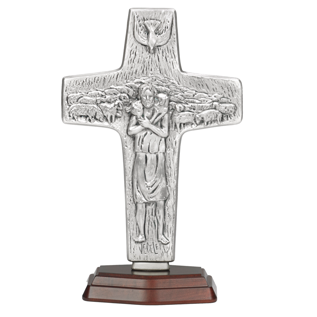 8 inch Limited Edition Premium Pope Francis Cross on Base in Box