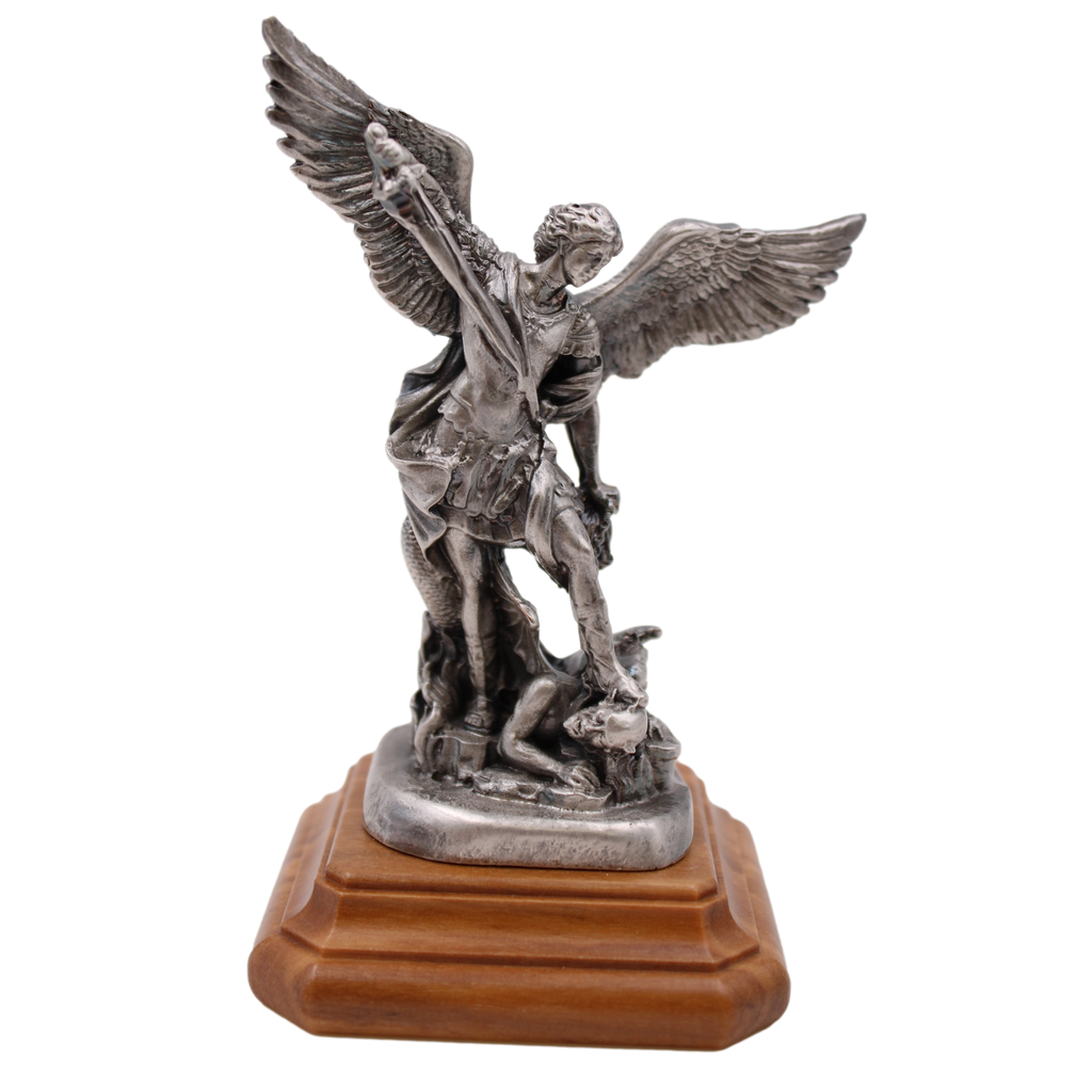 4" Metallic Resin Saint Michael Statue