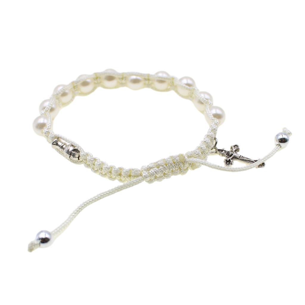 Adjustable Communion Cord Bracelet with Cross and Chalice