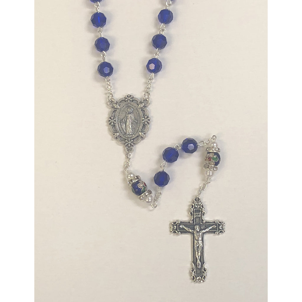 White Cloisonne small Rosary